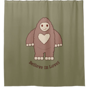Glaube an Liebe Bigfoot Duschvorhang