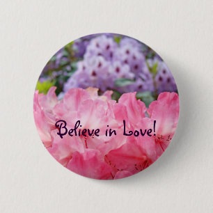 Glaube an Liebe! Knöpfe Rosa Lila Rhodie Floral Button