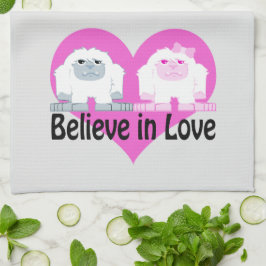 Glaube an Liebe! Niedlich Yetis Handtuch