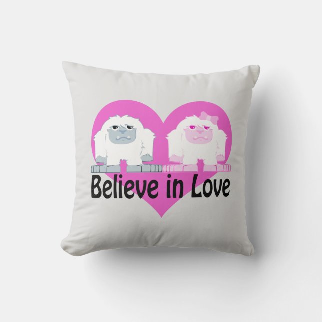 Glaube an Liebe! Niedlich Yetis Kissen (Vorderseite)
