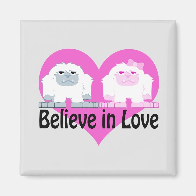 Glaube an Liebe! Niedlich Yetis Magnet (Vorne)