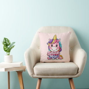 „Glaube an Magie“ Einhorn Kissen