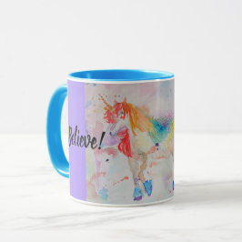 Glaube an magische Regenbogenfarben Tasse