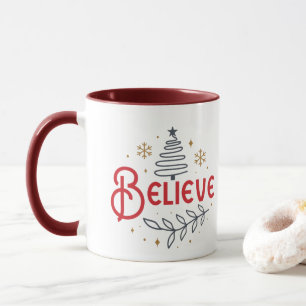 Glaube an magische Weihnachten Moderne Typografie  Tasse