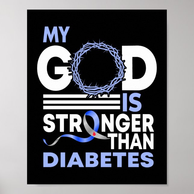 Glaube an meinen Gott ist stärker als Diabetes-Bew Poster (Vorne)
