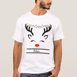 Glaube an moderne, lustige Weihnachtsrinder, weiß T-Shirt