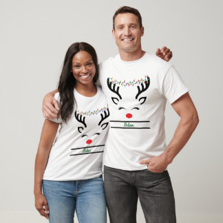 Glaube an moderne, lustige Weihnachtsrinder, weiß T-Shirt