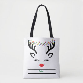 Glaube an moderne, lustige Weihnachtsrinder, weiß Tasche