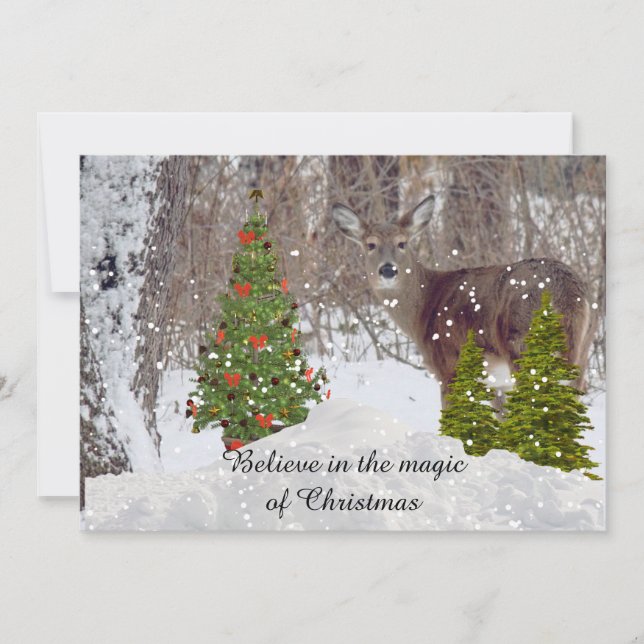 Glaube an Weihnachten Magic Flat Holiday Card (Vorderseite)