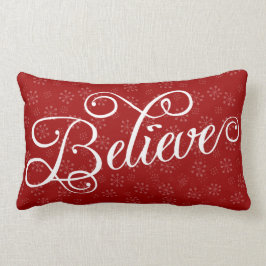 Glaube an Weihnachten Urlaub Snowflake Pillow Lendenkissen