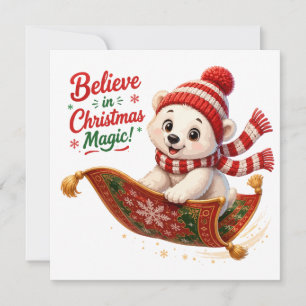 Glaube an Weihnachtsmagie Eisbär Karte