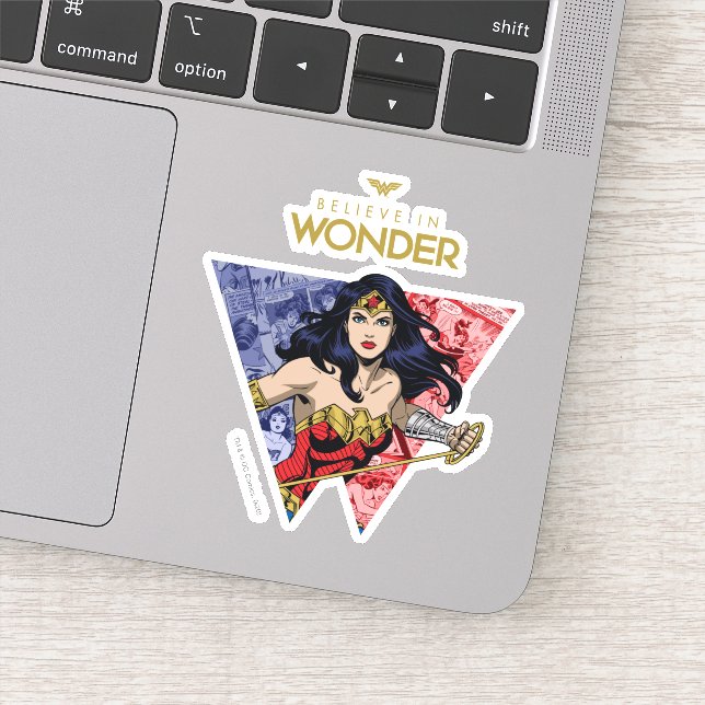 "Glaube an Wonder" Wonder Woman Lasso Comic Logo Aufkleber (Detail)