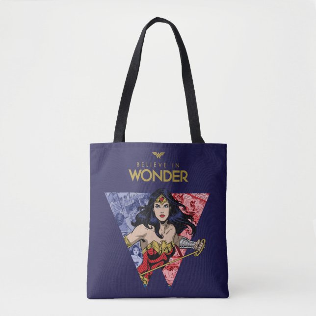 "Glaube an Wonder" Wonder Woman Lasso Comic Logo Tasche (Vorderseite)