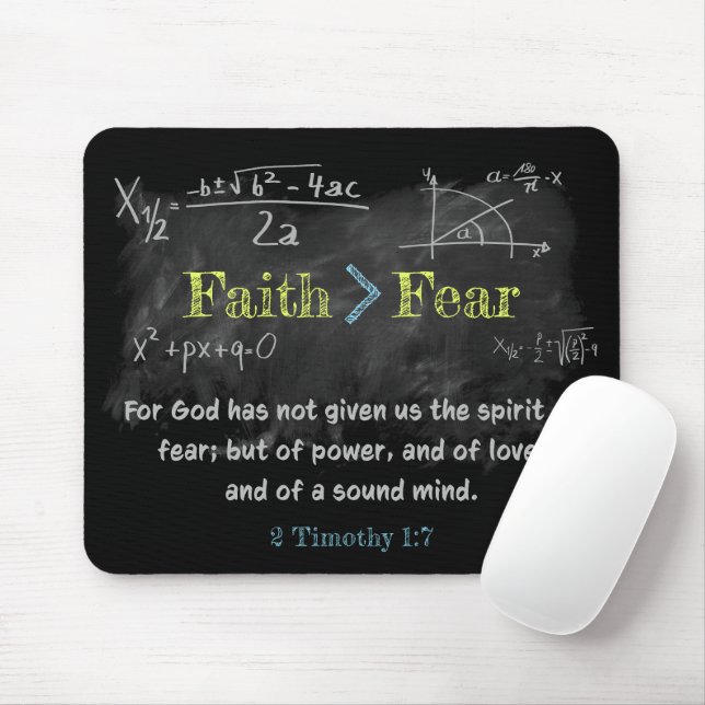 Glaube > Angst 2 Timothy 1:7 Christlich Verse Math Mousepad (Mit Mouse)