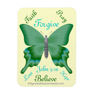 Glaube Bete Glaube Schmetterling Bibel Zitat Magnet