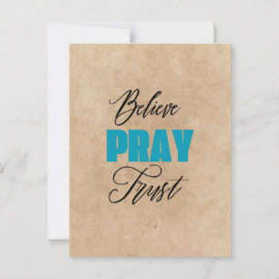 Glaube, bete und vertraue, Christlich Postkarte