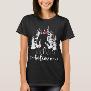 Glaube Bigfoot Light Santa Squatch Weihnachtsbaum T-Shirt