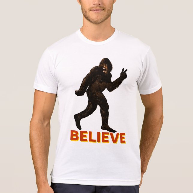 Glaube Bigfoot Sasquatch Yeti T-Shirt (Vorderseite)