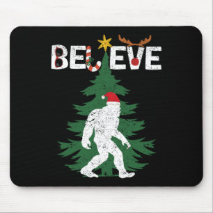 Glaube Bigfoot Sasquatch Yeti Weihnachtsmannmütze Mousepad