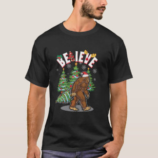 Glaube Bigfoot Sasquatch Yeti Weihnachtsmannmütze T-Shirt