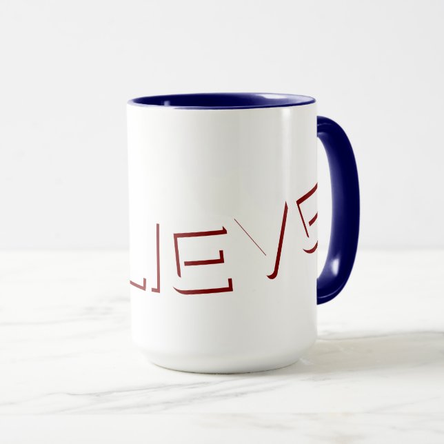 „Glaube“ Blockstil-Text Christlich  Tasse (VorderseiteRechts)