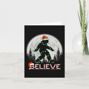 Glaube Candy Cane Sasquatch Santa Bigfoot Lights Karte