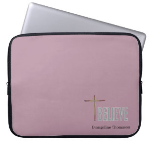 Glaube Christliches Kreuz Benutzerdefinierter Name Laptopschutzhülle