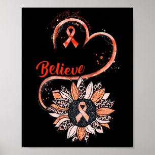 Glaube Crps Bewusstsein Orange Ribbon Sonnenblumen Poster