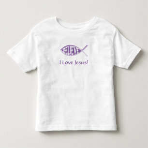Glaube den Fischlavender Kleinkind T-shirt