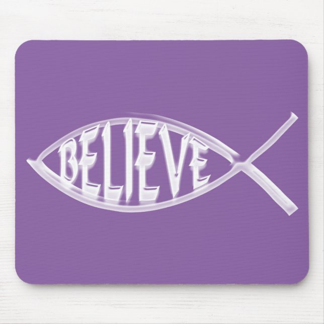 Glaube den Fischlavender Mousepad (Vorne)