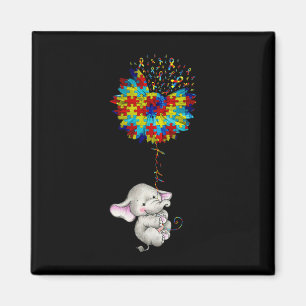 Glaube Elefant hält Puzzleteile Sonnenblume Autism Magnet