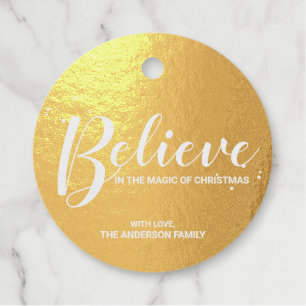 'Glaube' Elegante Goldfolie Weihnachten Geschenkanhänger