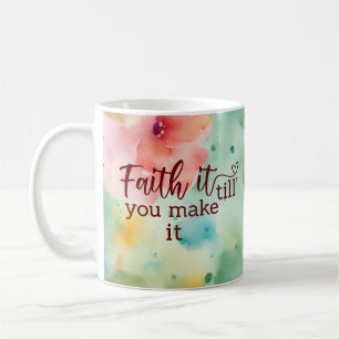 Glaube es, bis du es zu einer blühenden Aquarell-T Kaffeetasse