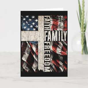 Glaube Familie Dom - Patriotisches Christliches Vi Karte