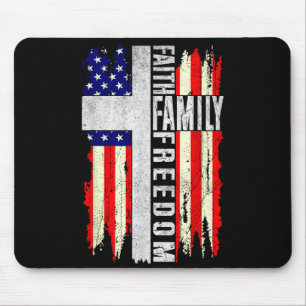 Glaube Familie Dom - Patriotisches christliches Vi Mousepad