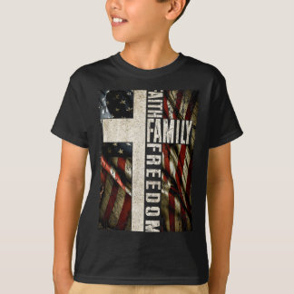 Glaube Familie Dom - Patriotisches christliches Vi T-Shirt
