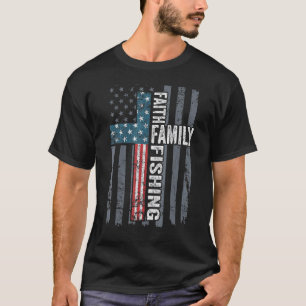 Glaube Familie Fischen Usa Christliches Kreuz Amer T-Shirt