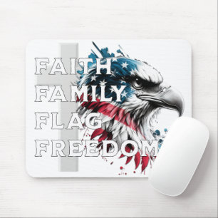 Glaube, Familie, Flagge, Freiheit, Adlermousine Mousepad
