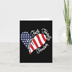 Glaube Familie Freiheit Herz Christlich Patriotisc Karte