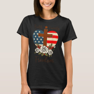 Glaube Familie Freiheit Jesus Christliches Kreuz G T-Shirt