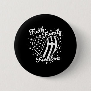 Glaube Familie Freiheit Patriot 4. Juli 4. USA C Button