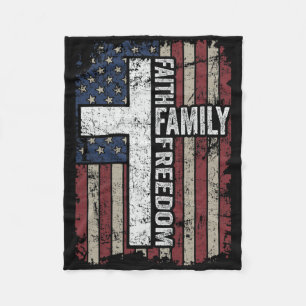 Glaube Familie Freiheit - Patriotisches christlich Fleecedecke