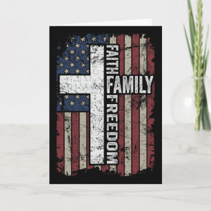 Glaube Familie Freiheit - Patriotisches christlich Karte