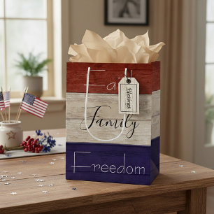 Glaube Familie Freiheit patriotisches Holz Mittlere Geschenktüte