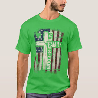 Glaube Familie Freiheit USA-Flagge T-Shirt