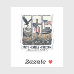 Glaube Familie Freiheit Vintage Patriotischer Adle Aufkleber