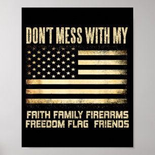 Glaube Familie Schusswaffen Dom Flagge Freunde Ame Poster