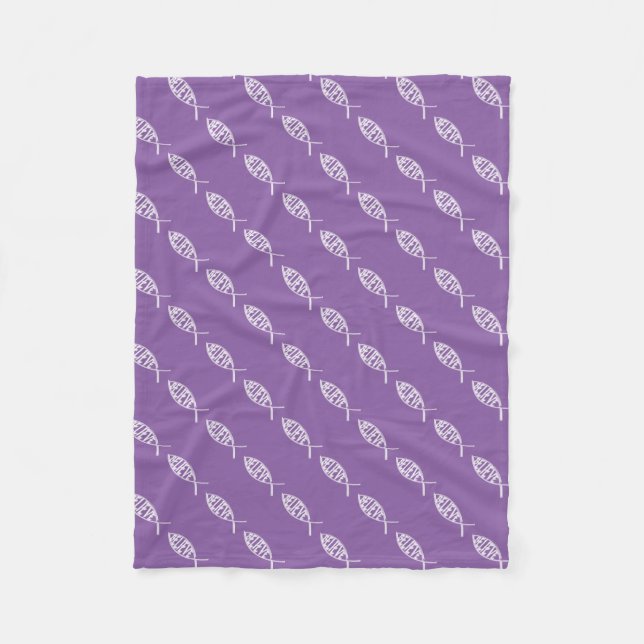 Glaube Fisch Lavendel Fleecedecke (Vorderseite)