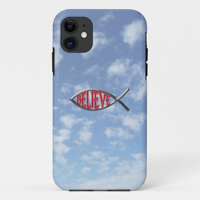 Glaube Fisch - rot Case-Mate iPhone Hülle (Rückseite)