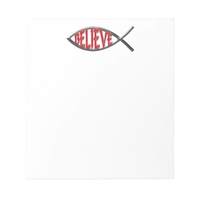 Glaube Fisch - rot Notizblock (Vorderseite)